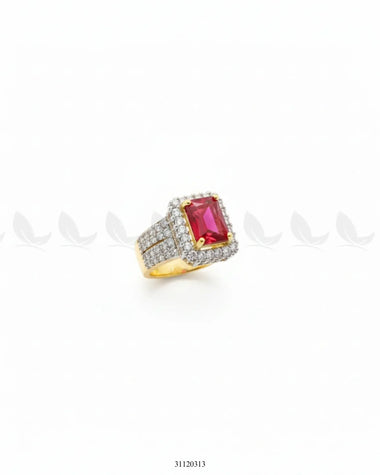 Regal High Impact Cluster Ring Ruby Finger Ring - Zeesy Jewellery Pakistan | Premium Artificial & Imitation Jewellery