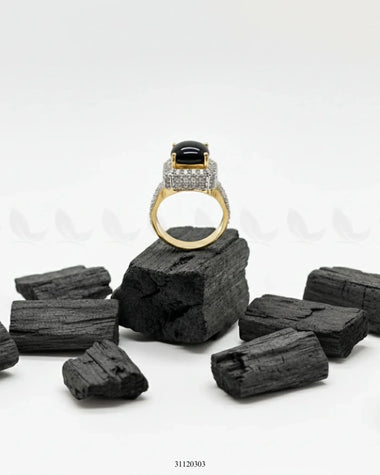 Regal High Impact Cluster Ring Black Finger Ring - Zeesy Jewellery Pakistan | Premium Artificial & Imitation Jewellery