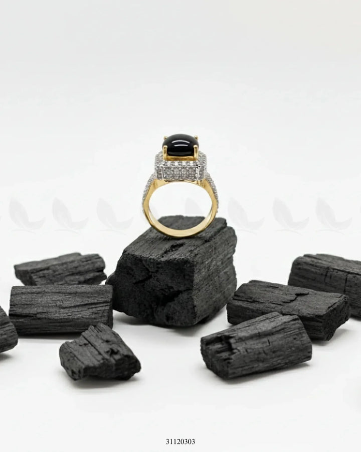 Regal High Impact Cluster Ring Black Finger Ring - Zeesy Jewellery Pakistan | Premium Artificial & Imitation Jewellery
