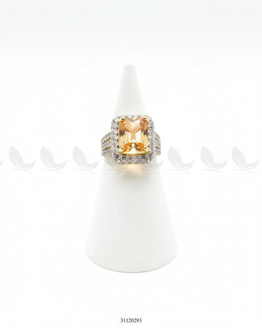 Regal High Impact Cluster Ring Champagne Finger Ring - Zeesy Jewellery Pakistan | Premium Artificial & Imitation Jewellery