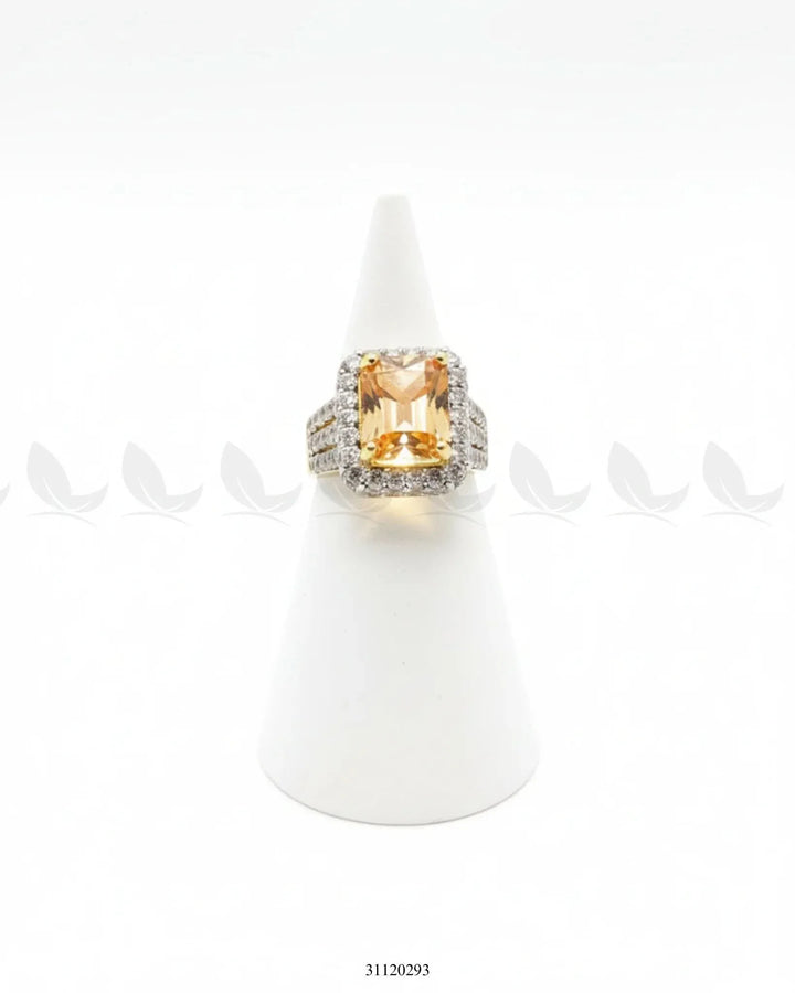 Regal High Impact Cluster Ring Champagne Finger Ring - Zeesy Jewellery Pakistan | Premium Artificial & Imitation Jewellery