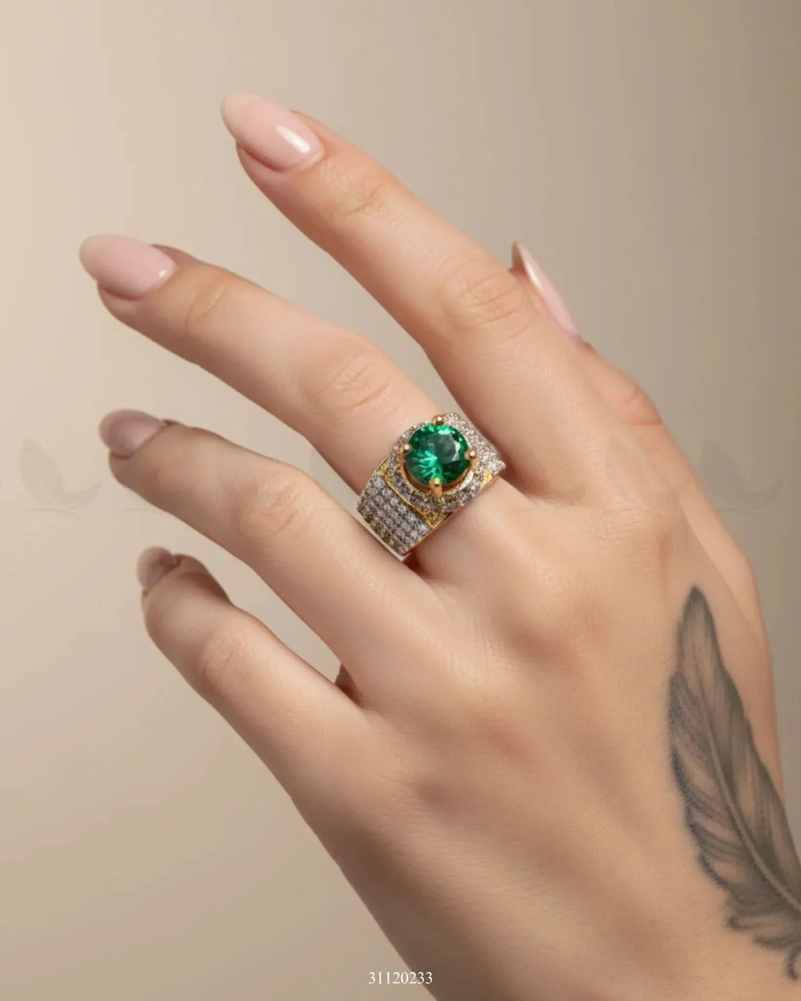 Royal High Setting Wide Ring Finger Ring - Zeesy Jewellery Pakistan | Premium Artificial & Imitation Jewellery