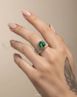 Royal High Setting Wide Ring Finger Ring - Zeesy Jewellery Pakistan | Premium Artificial & Imitation Jewellery