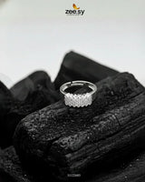 Artisan Geometric Band Ring Silver Finger Ring - Zeesy Jewellery Pakistan | Premium Artificial & Imitation Jewellery
