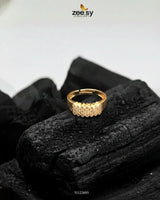Artisan Geometric Band Ring Golden Finger Ring - Zeesy Jewellery Pakistan | Premium Artificial & Imitation Jewellery