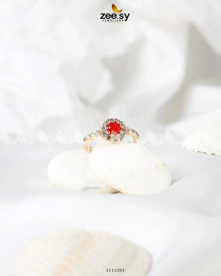 Gleaming Ring Golden Red Finger Ring - Zeesy Jewellery Pakistan | Premium Artificial & Imitation Jewellery