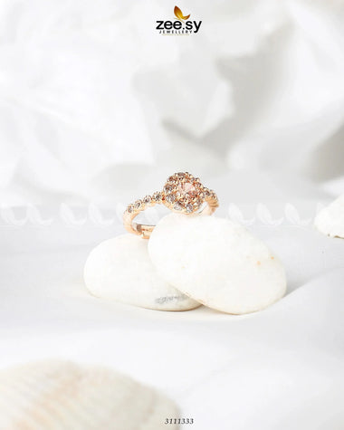 Gleaming Ring Golden Champagne Finger Ring - Zeesy Jewellery Pakistan | Premium Artificial & Imitation Jewellery