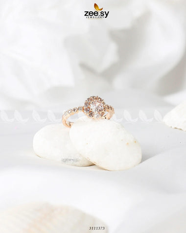 Gleaming Ring Golden White Finger Ring - Zeesy Jewellery Pakistan | Premium Artificial & Imitation Jewellery