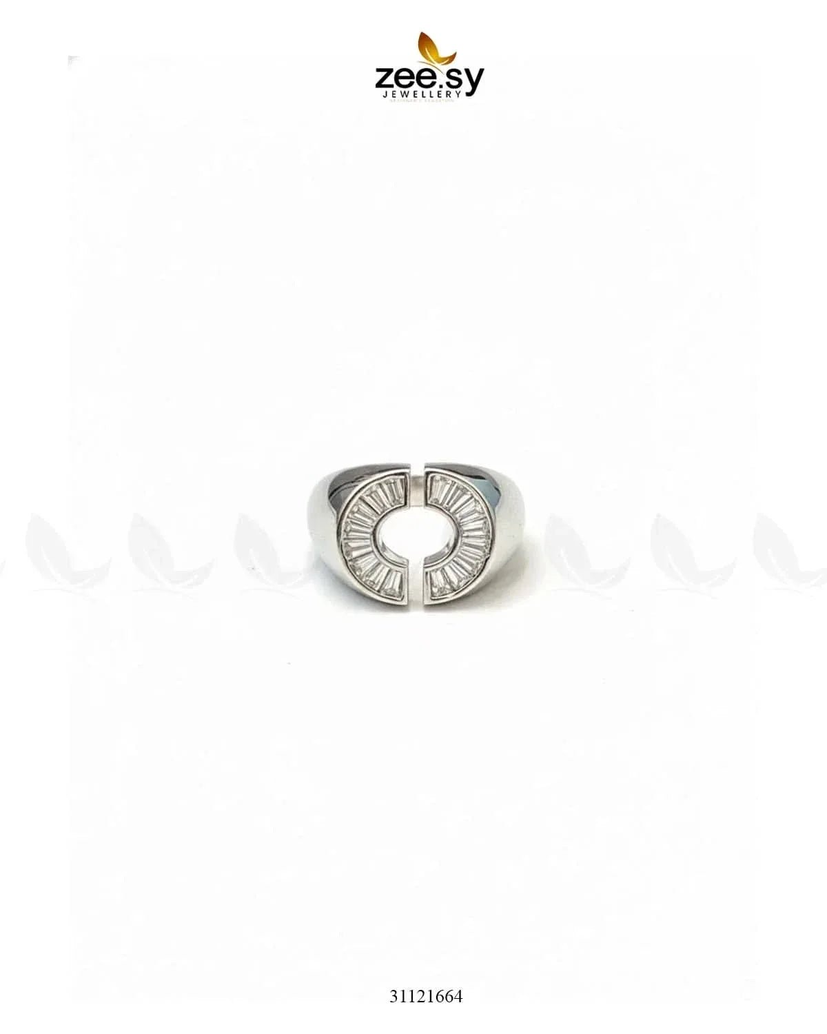 Curved Jewel Tone Ring Finger Ring - Zeesy Jewellery Pakistan | Premium Artificial & Imitation Jewellery
