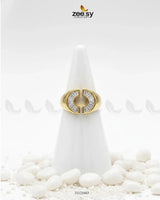 Curved Jewel Tone Ring Finger Ring - Zeesy Jewellery Pakistan | Premium Artificial & Imitation Jewellery