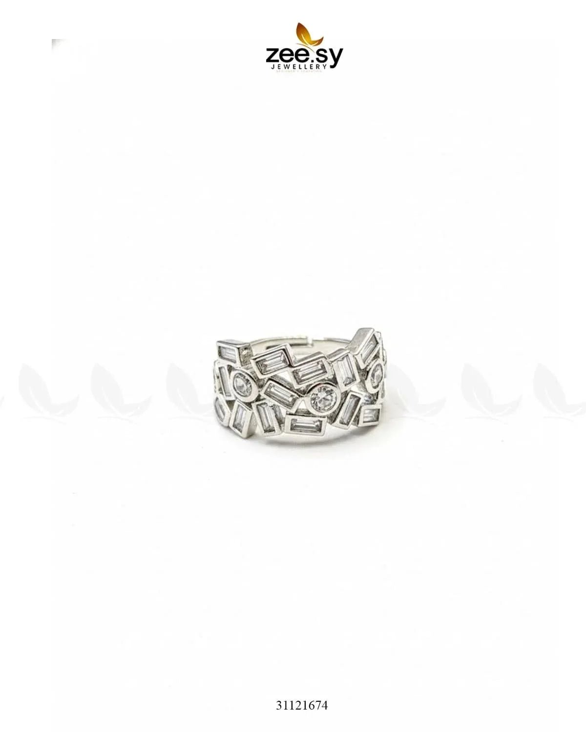 Dazzling Cut Cluster Ring Finger Ring - Zeesy Jewellery Pakistan | Premium Artificial & Imitation Jewellery