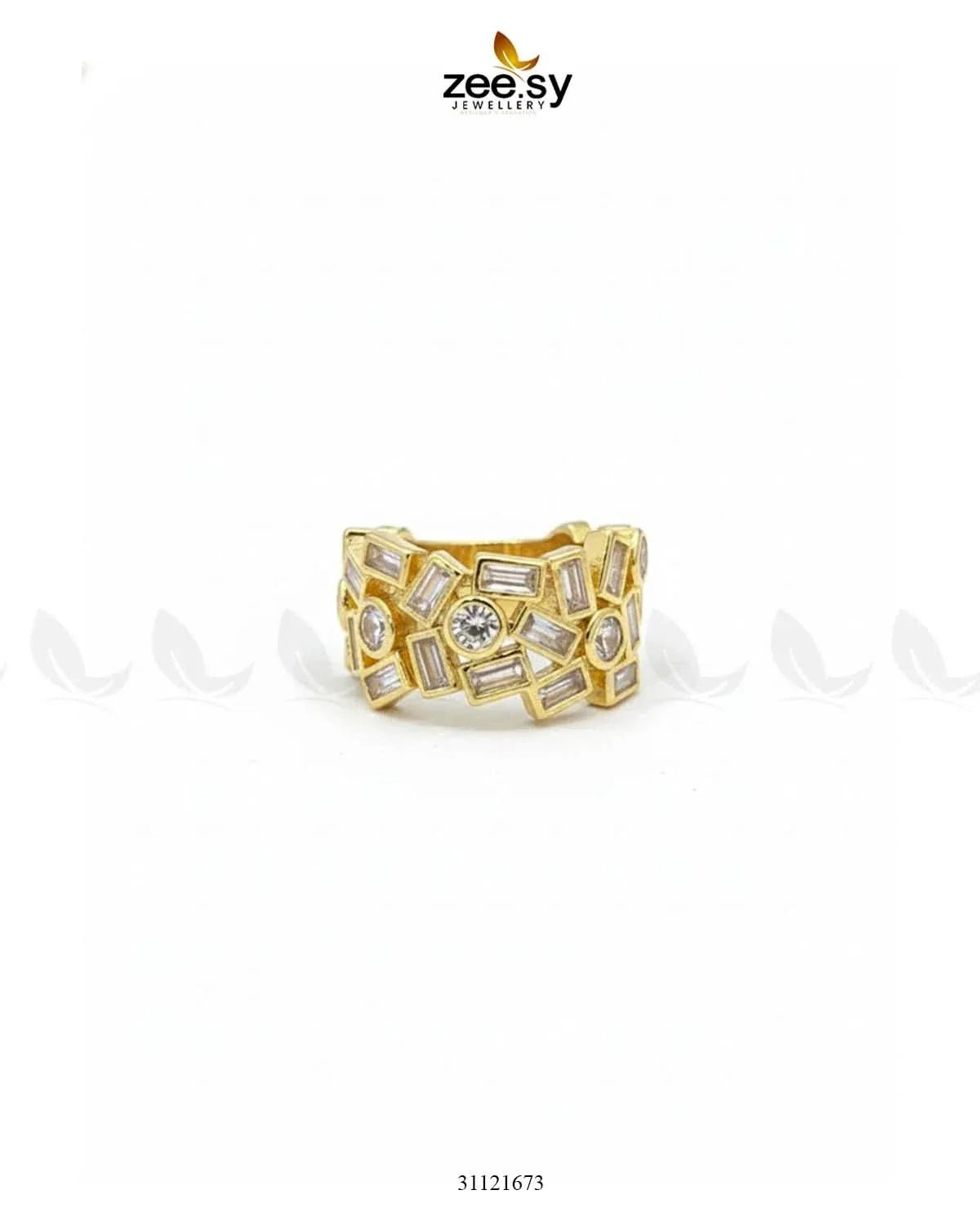 Dazzling Cut Cluster Ring Finger Ring - Zeesy Jewellery Pakistan | Premium Artificial & Imitation Jewellery