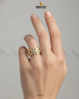 Dazzling Cut Cluster Ring Finger Ring - Zeesy Jewellery Pakistan | Premium Artificial & Imitation Jewellery