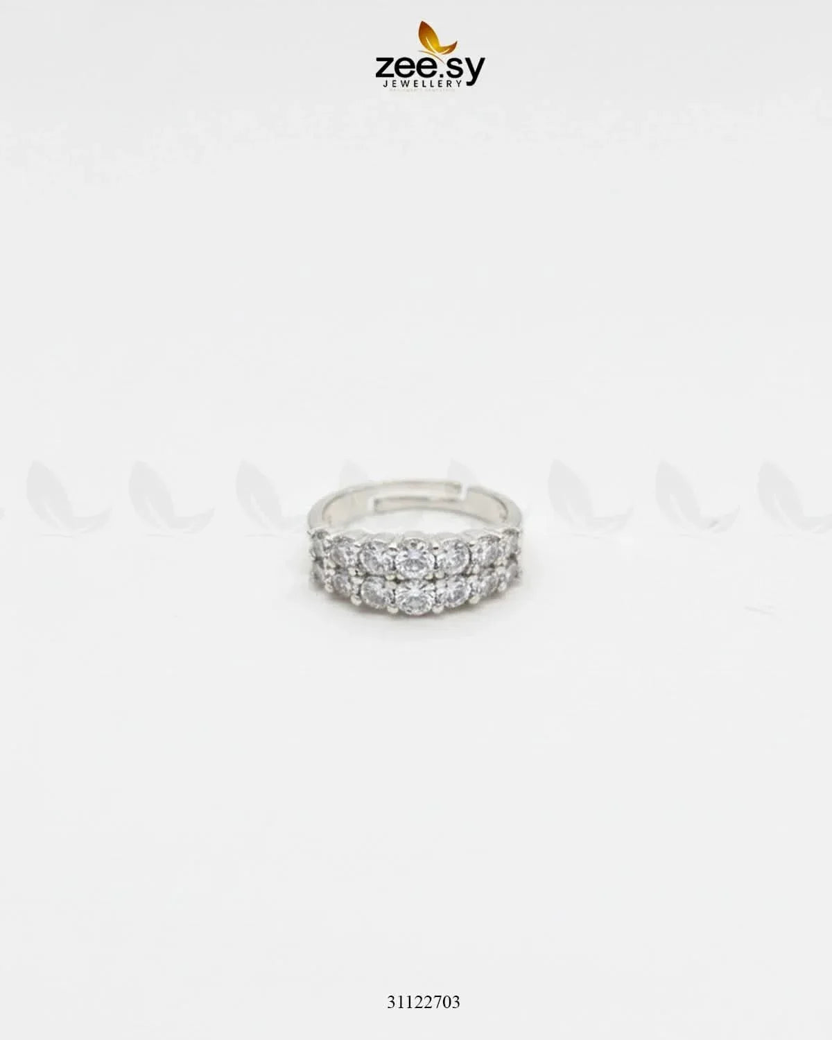 Double Row Brilliant Pavé Ring Finger Ring - Zeesy Jewellery Pakistan | Premium Artificial & Imitation Jewellery
