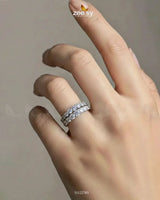 Double Row Brilliant Pavé Ring Finger Ring - Zeesy Jewellery Pakistan | Premium Artificial & Imitation Jewellery