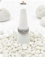 Double Row Brilliant Pavé Ring Finger Ring - Zeesy Jewellery Pakistan | Premium Artificial & Imitation Jewellery