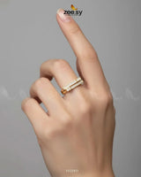 Double Trouble Cluster Pave Ring Finger Ring - Zeesy Jewellery Pakistan | Premium Artificial & Imitation Jewellery