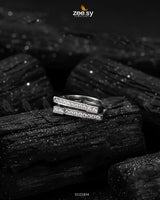 Double Trouble Cluster Pave Ring Silver Finger Ring - Zeesy Jewellery Pakistan | Premium Artificial & Imitation Jewellery