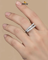 Double Trouble Cluster Pave Ring Finger Ring - Zeesy Jewellery Pakistan | Premium Artificial & Imitation Jewellery