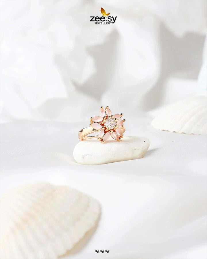 Daisy Ring Mint pink Finger Ring - Zeesy Jewellery Pakistan | Premium Artificial & Imitation Jewellery