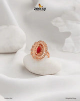 Delightful Ring Golden Red Finger Ring - Zeesy Jewellery Pakistan | Premium Artificial & Imitation Jewellery