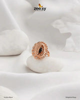 Delightful Ring Golden Black Finger Ring - Zeesy Jewellery Pakistan | Premium Artificial & Imitation Jewellery