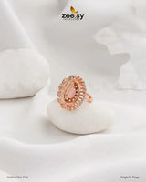 Delightful Ring Golden Mint Pink Finger Ring - Zeesy Jewellery Pakistan | Premium Artificial & Imitation Jewellery