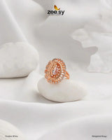 Delightful Ring Golden White Finger Ring - Zeesy Jewellery Pakistan | Premium Artificial & Imitation Jewellery