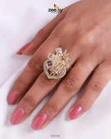 Hoya Ring Golden White Finger Ring - Zeesy Jewellery Pakistan | Premium Artificial & Imitation Jewellery