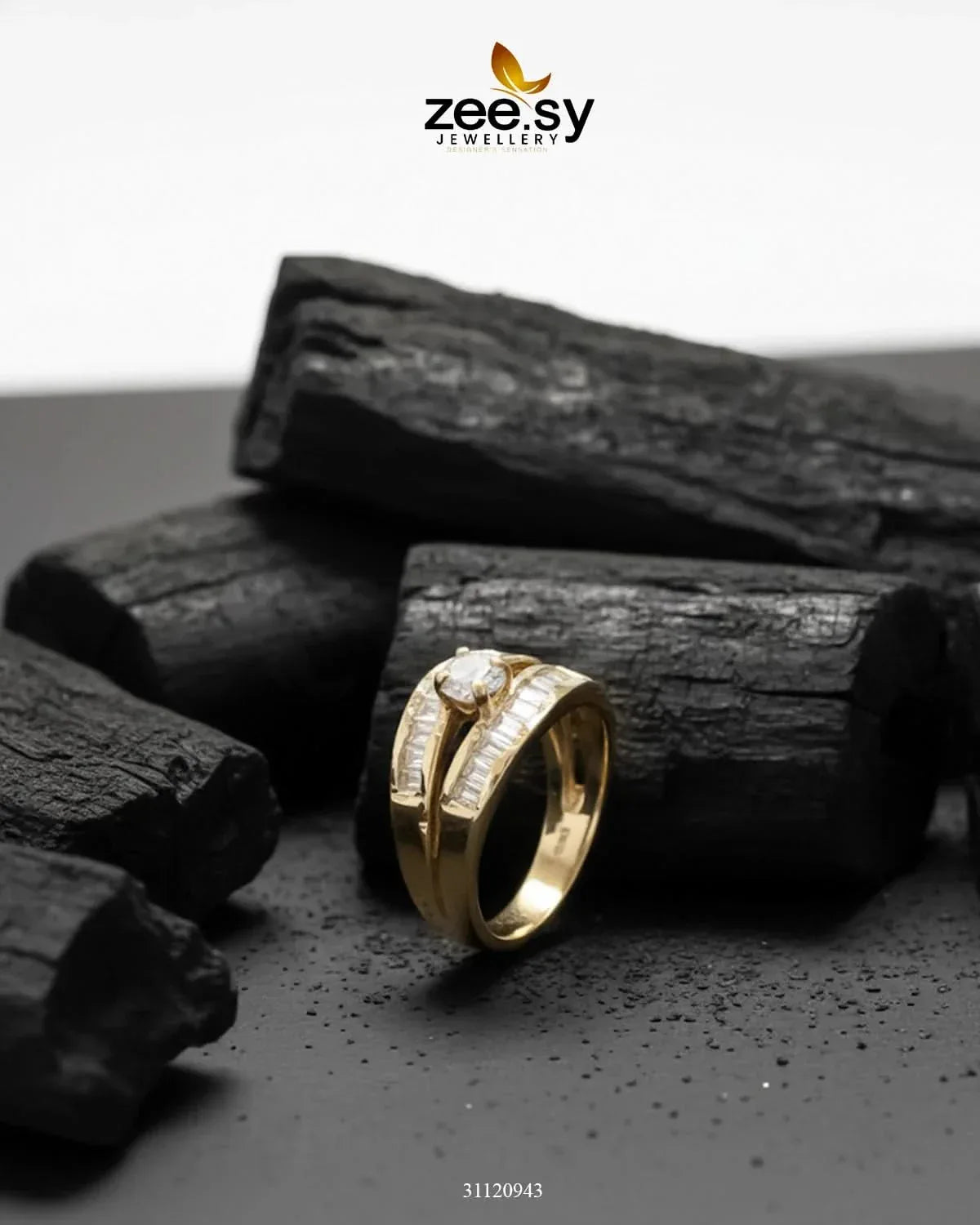 Regal Solitaire Cluster Ring Finger Ring - Zeesy Jewellery Pakistan | Premium Artificial & Imitation Jewellery