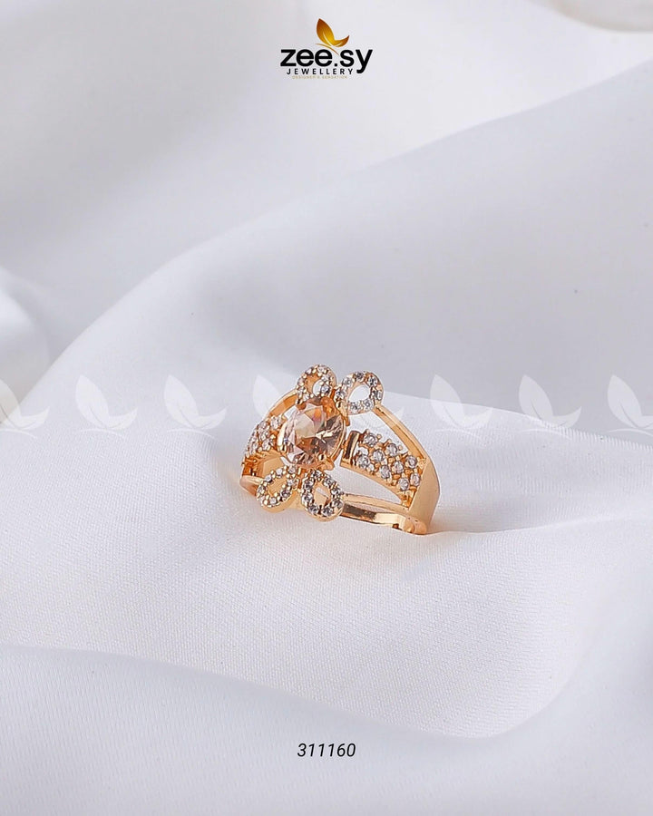 Starlit Ring Champagne Finger Ring - Zeesy Jewellery Pakistan | Premium Artificial & Imitation Jewellery