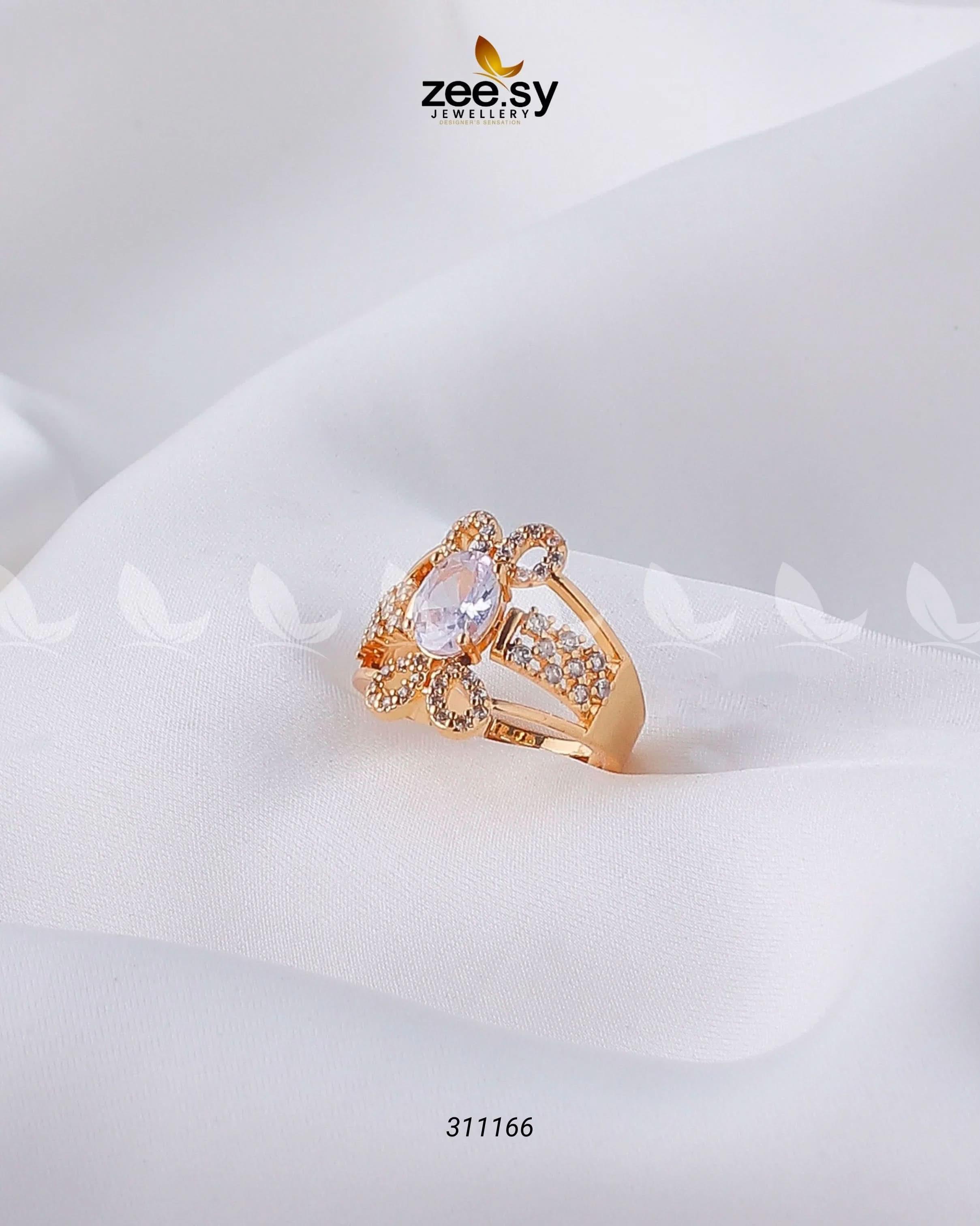 Starlit Ring Golden Pearl Finger Ring - Zeesy Jewellery Pakistan | Premium Artificial & Imitation Jewellery