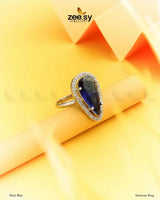 Sunstone Ring Dark Blue Finger Ring - Zeesy Jewellery Pakistan | Premium Artificial & Imitation Jewellery
