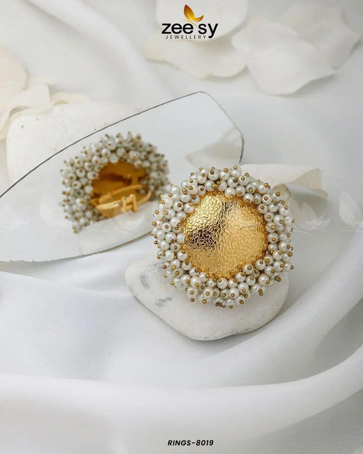 Rings-8019 Pearl Finger Ring - Zeesy Jewellery Pakistan | Premium Artificial & Imitation Jewellery