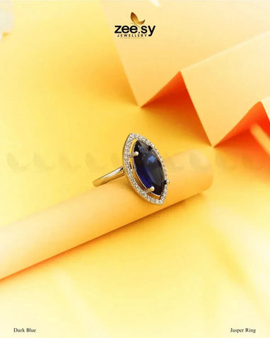 Jasper Ring Dark Blue Finger Ring - Zeesy Jewellery Pakistan | Premium Artificial & Imitation Jewellery