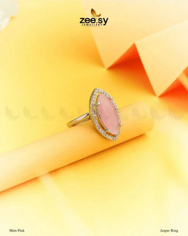 Jasper Ring Mint pink Finger Ring - Zeesy Jewellery Pakistan | Premium Artificial & Imitation Jewellery