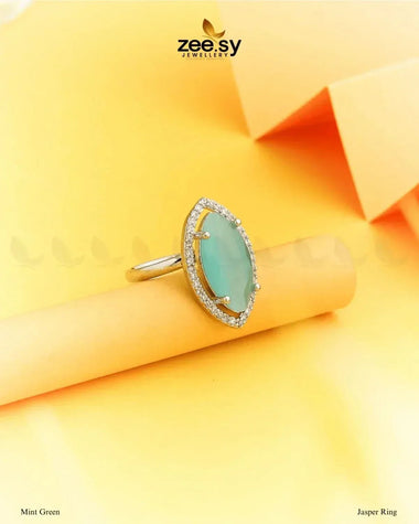 Jasper Ring Mint Green Finger Ring - Zeesy Jewellery Pakistan | Premium Artificial & Imitation Jewellery