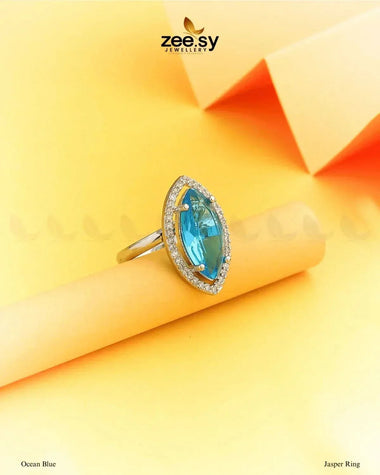 Jasper Ring Ocean Blue Finger Ring - Zeesy Jewellery Pakistan | Premium Artificial & Imitation Jewellery