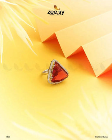 Prehnite Ring Red Finger Ring - Zeesy Jewellery Pakistan | Premium Artificial & Imitation Jewellery