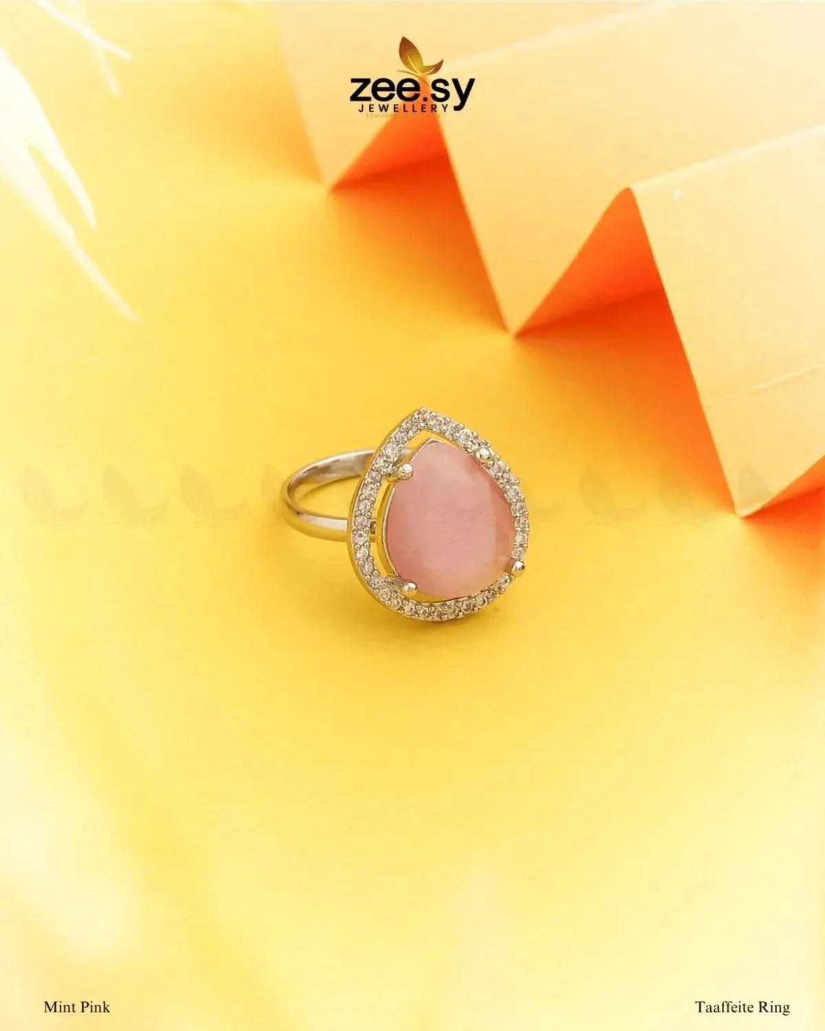 Taaffeite Ring Mint pink Finger Ring - Zeesy Jewellery Pakistan | Premium Artificial & Imitation Jewellery