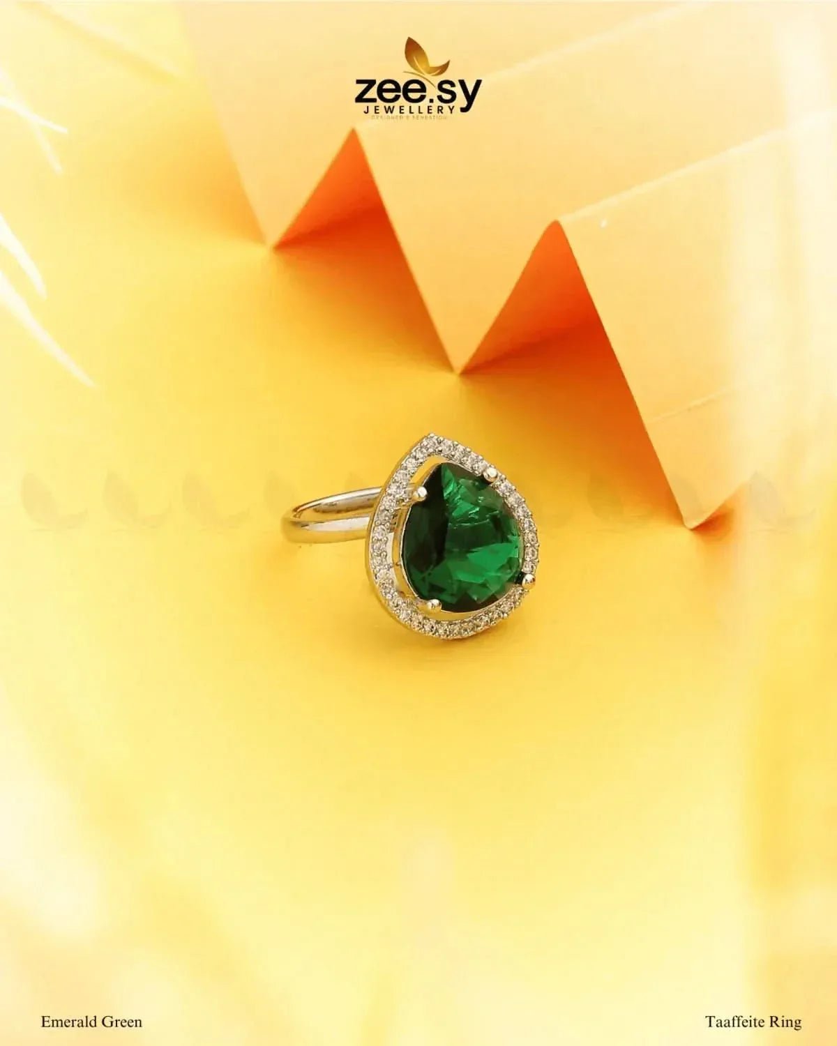 Taaffeite Ring Emerald Green Finger Ring - Zeesy Jewellery Pakistan | Premium Artificial & Imitation Jewellery