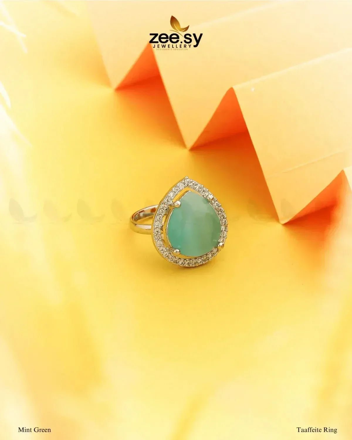 Taaffeite Ring Mint Green Finger Ring - Zeesy Jewellery Pakistan | Premium Artificial & Imitation Jewellery