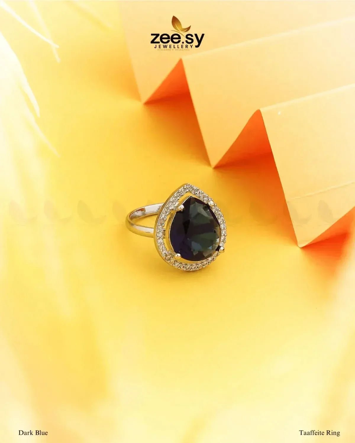 Taaffeite Ring Dark Blue Finger Ring - Zeesy Jewellery Pakistan | Premium Artificial & Imitation Jewellery