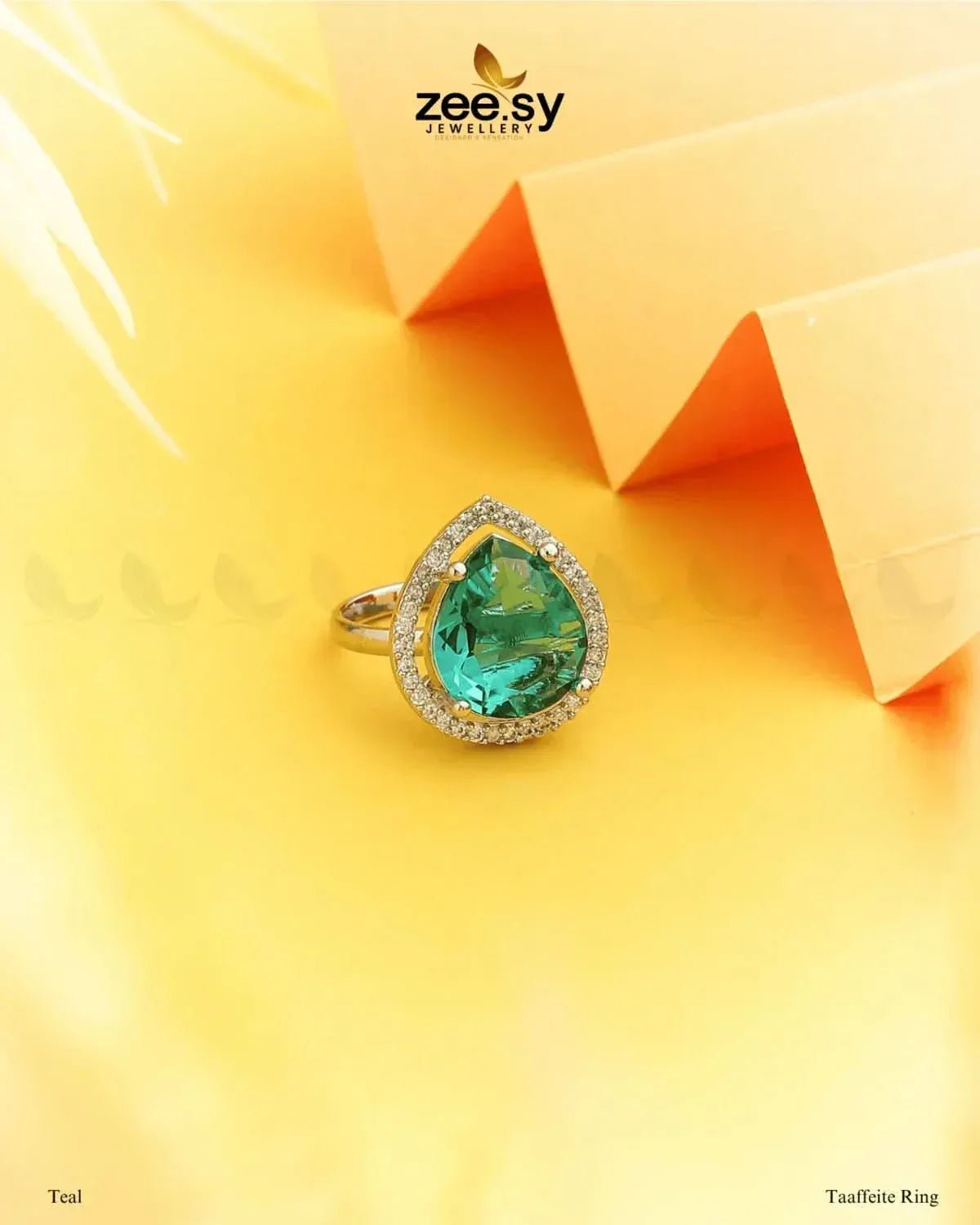 Taaffeite Ring Teal Finger Ring - Zeesy Jewellery Pakistan | Premium Artificial & Imitation Jewellery