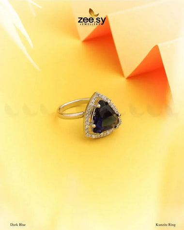Kunzite Ring Dark Blue Finger Ring - Zeesy Jewellery Pakistan | Premium Artificial & Imitation Jewellery