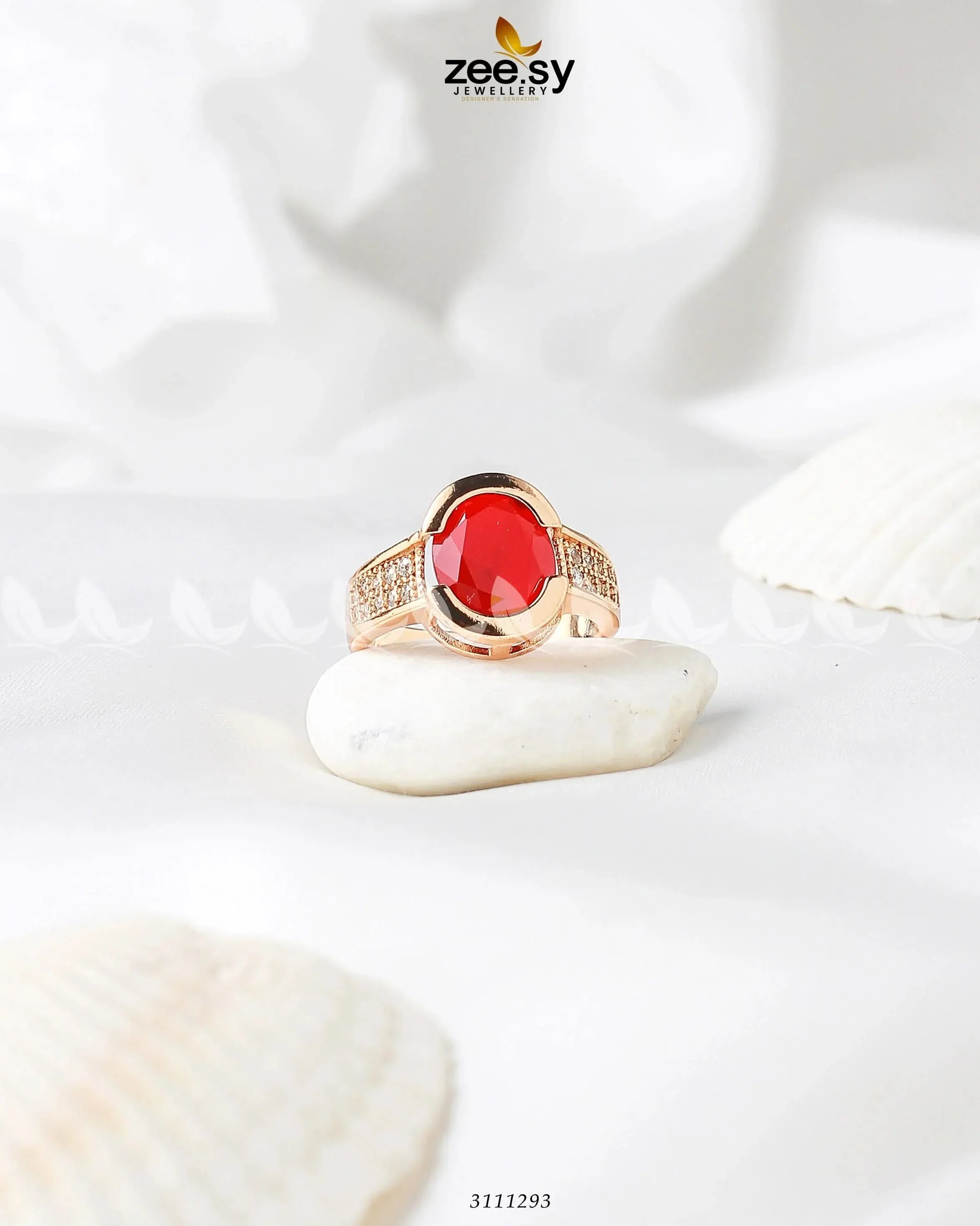 Amethyst Ring Red 19 Finger Ring - Zeesy Jewellery Pakistan | Premium Artificial & Imitation Jewellery