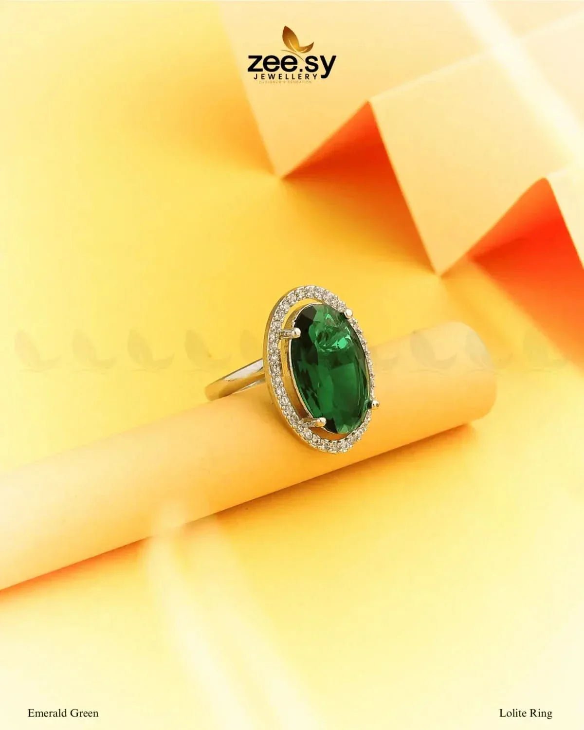 Lolite Ring Emerald Green Finger Ring - Zeesy Jewellery Pakistan | Premium Artificial & Imitation Jewellery