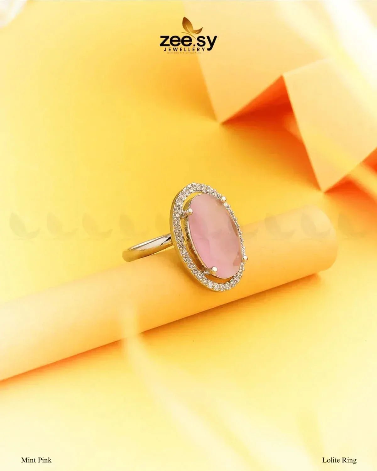 Lolite Ring Mint pink Finger Ring - Zeesy Jewellery Pakistan | Premium Artificial & Imitation Jewellery