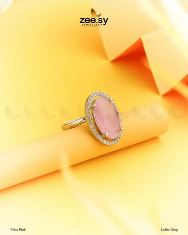 Lolite Ring Mint pink Finger Ring - Zeesy Jewellery Pakistan | Premium Artificial & Imitation Jewellery