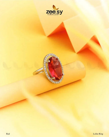 Lolite Ring Red Finger Ring - Zeesy Jewellery Pakistan | Premium Artificial & Imitation Jewellery
